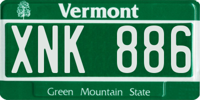 VT license plate XNK886