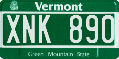 VT license plate XNK890