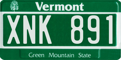 VT license plate XNK891