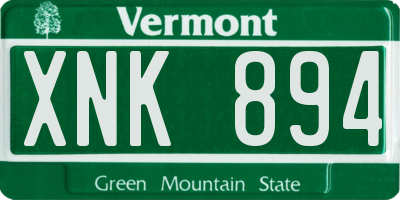 VT license plate XNK894