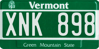 VT license plate XNK898