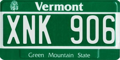 VT license plate XNK906
