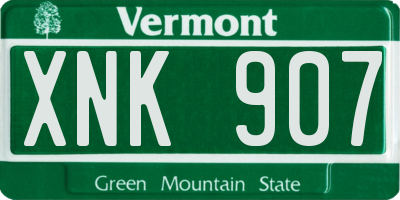 VT license plate XNK907