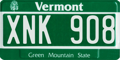 VT license plate XNK908