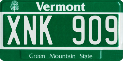 VT license plate XNK909