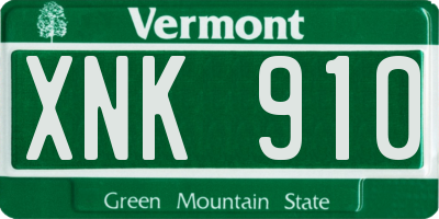 VT license plate XNK910
