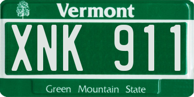 VT license plate XNK911