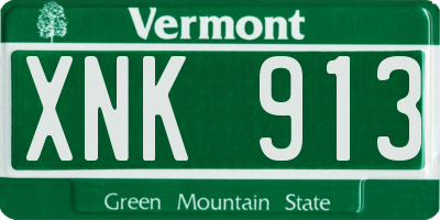 VT license plate XNK913
