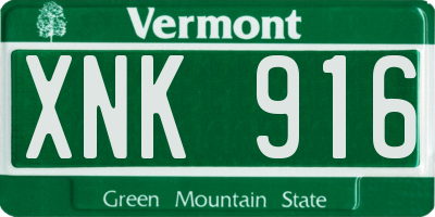 VT license plate XNK916
