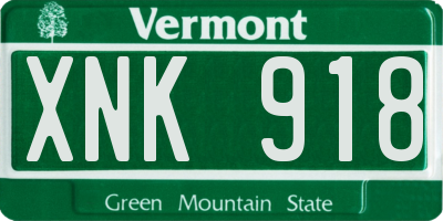 VT license plate XNK918