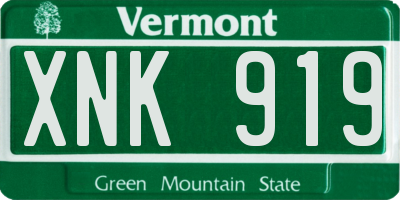 VT license plate XNK919