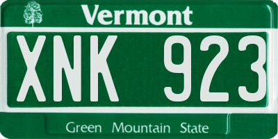 VT license plate XNK923