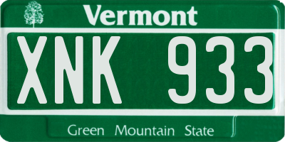 VT license plate XNK933