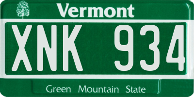 VT license plate XNK934