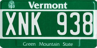 VT license plate XNK938