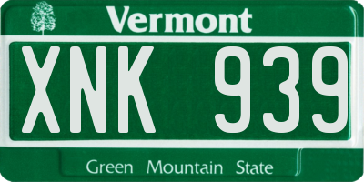 VT license plate XNK939