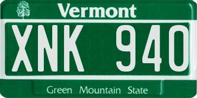VT license plate XNK940