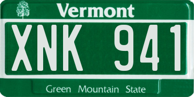 VT license plate XNK941