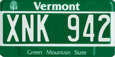 VT license plate XNK942