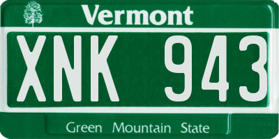 VT license plate XNK943