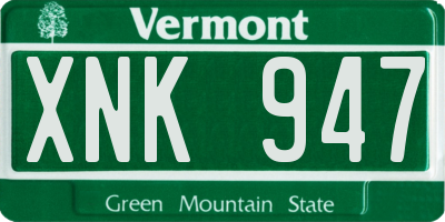 VT license plate XNK947