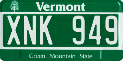 VT license plate XNK949