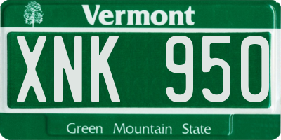 VT license plate XNK950