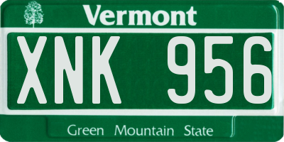 VT license plate XNK956