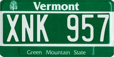 VT license plate XNK957
