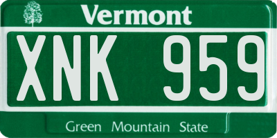 VT license plate XNK959
