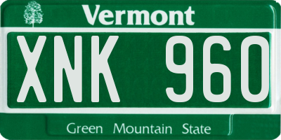VT license plate XNK960