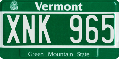 VT license plate XNK965