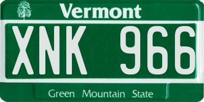 VT license plate XNK966