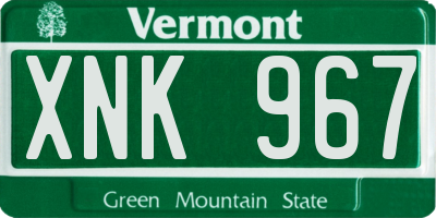 VT license plate XNK967