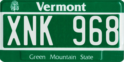 VT license plate XNK968