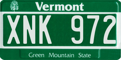 VT license plate XNK972