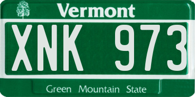VT license plate XNK973