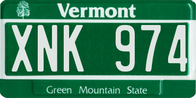 VT license plate XNK974