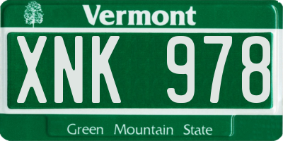 VT license plate XNK978