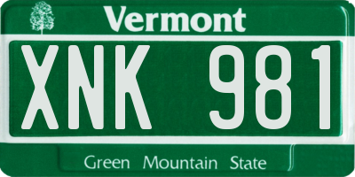 VT license plate XNK981