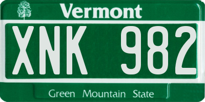 VT license plate XNK982