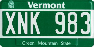 VT license plate XNK983
