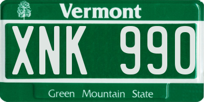 VT license plate XNK990