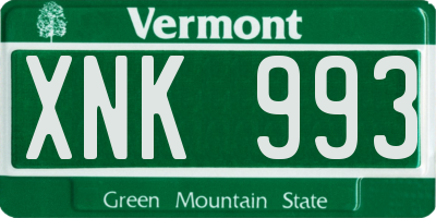 VT license plate XNK993