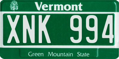 VT license plate XNK994
