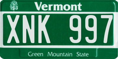 VT license plate XNK997