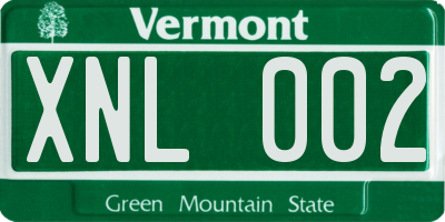 VT license plate XNL002