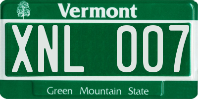 VT license plate XNL007
