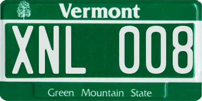 VT license plate XNL008
