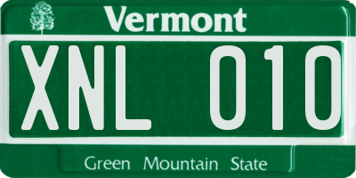VT license plate XNL010